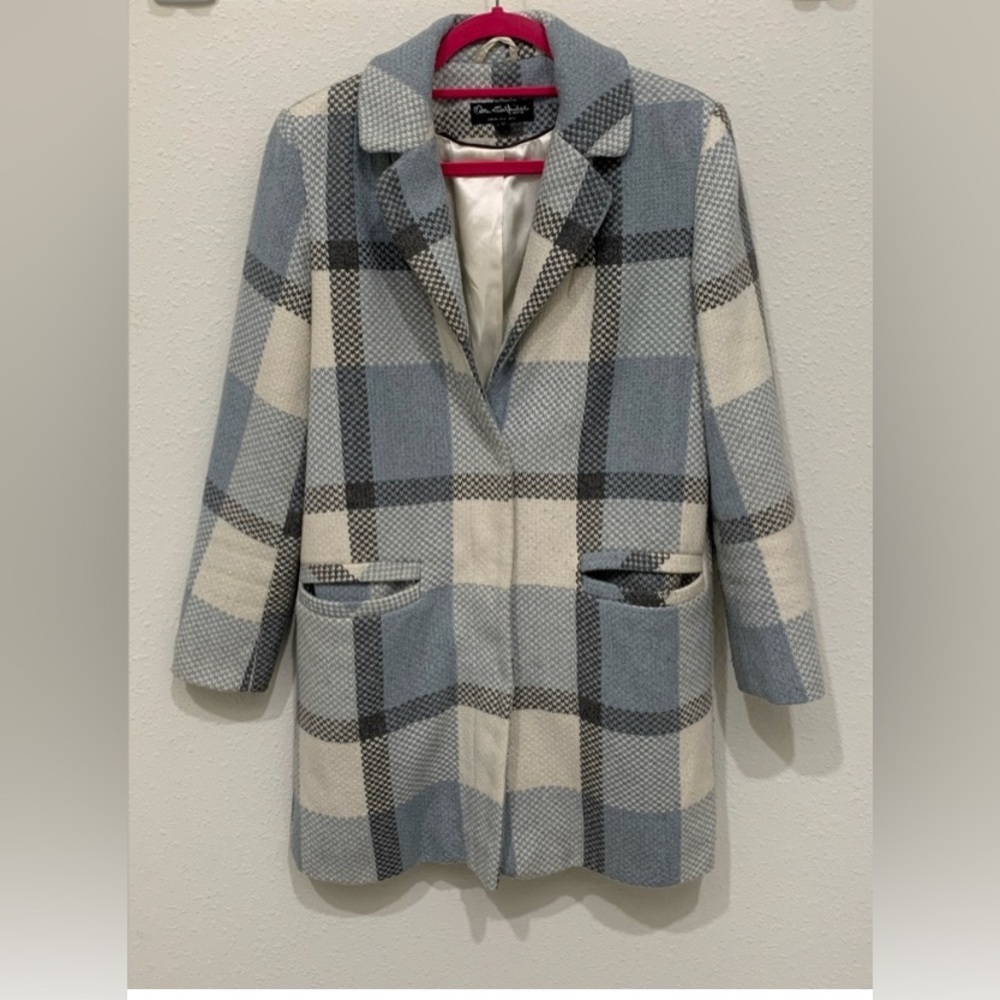Miss Selfridge Blue Check Slouchy Coat